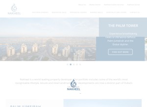 How nakheel.com looks like on a tablet such as an iPad.