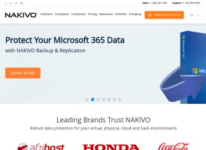 How nakivo.com looks like on a tablet such as an iPad.