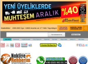 How nakliyerehberim.com looks like on a tablet such as an iPad.