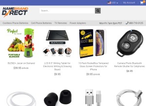 How namebranddirect.com looks like on a tablet such as an iPad.