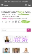 How namebrandwigs.com looks like on a mobile device such as an iPhone.