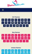 How namecutie.com looks like on a mobile device such as an iPhone.