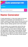 How namegeneratorfun.com looks like on a mobile device such as an iPhone.