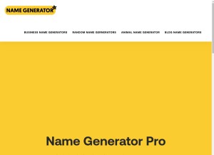 How namegeneratorpro.com looks like on a tablet such as an iPad.