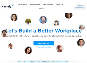 How namely.com looks like on a tablet such as an iPad.