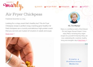 How namelymarly.com looks like on a tablet such as an iPad.