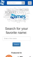 How names.org looks like on a mobile device such as an iPhone.