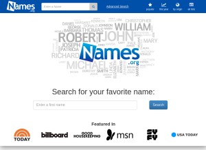 How names.org looks like on a tablet such as an iPad.