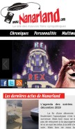 How nanarland.com looks like on a mobile device such as an iPhone.