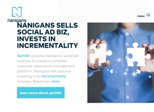 How nanigans.com looks like on a tablet such as an iPad.