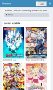 How nanime.us looks like on a mobile device such as an iPhone.