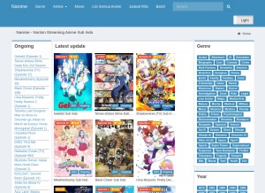How nanime.us looks like on a tablet such as an iPad.