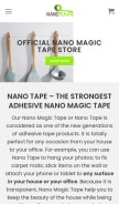 How nano-tape.com looks like on a mobile device such as an iPhone.