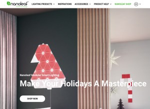 How nanoleaf.me looks like on a tablet such as an iPad.