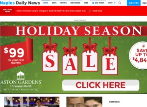 How naplesnews.com looks like on a tablet such as an iPad.