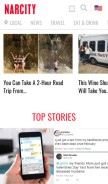 How narcity.com looks like on a mobile device such as an iPhone.