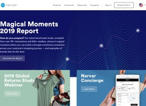 How narvar.com looks like on a tablet such as an iPad.