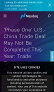 How nasdaq.com looks like on a mobile device such as an iPhone.