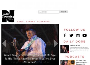 How nashcountrydaily.com looks like on a tablet such as an iPad.