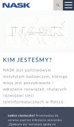 How nask.pl looks like on a mobile device such as an iPhone.