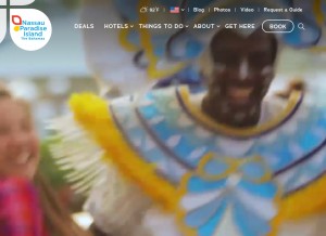 How nassauparadiseisland.com looks like on a tablet such as an iPad.