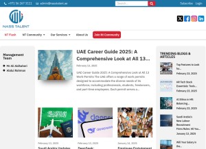 How nasstalent.ae looks like on a tablet such as an iPad.