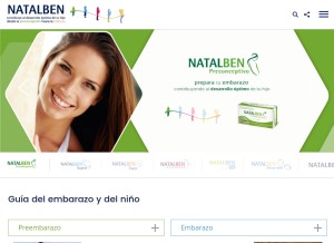 How natalben.com looks like on a tablet such as an iPad.