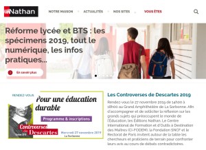 How nathan.fr looks like on a tablet such as an iPad.
