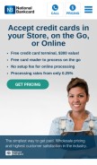 How nationalbankcard.com looks like on a mobile device such as an iPhone.