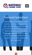How nationalcareerfairs.com looks like on a mobile device such as an iPhone.