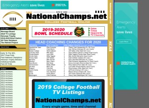 How nationalchamps.net looks like on a tablet such as an iPad.
