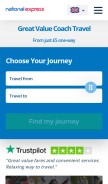 How nationalexpress.com looks like on a mobile device such as an iPhone.
