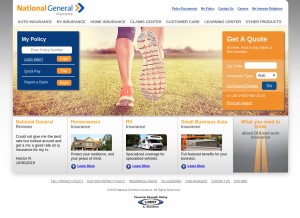 How nationalgeneral.com looks like on a tablet such as an iPad.