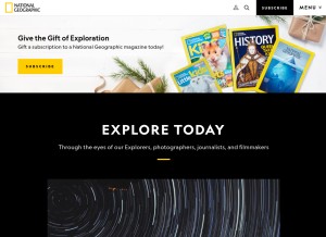 How nationalgeographic.com looks like on a tablet such as an iPad.