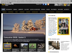 How nationalgeographic.it looks like on a tablet such as an iPad.