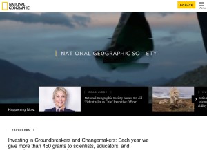 How nationalgeographic.org looks like on a tablet such as an iPad.