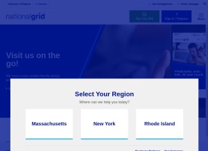 How nationalgridus.com looks like on a tablet such as an iPad.