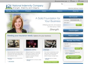 How nationalindemnity.com looks like on a tablet such as an iPad.