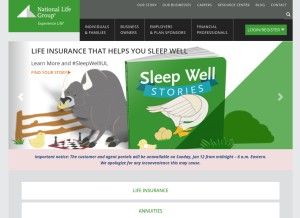 How nationallife.com looks like on a tablet such as an iPad.