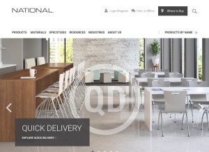 How nationalofficefurniture.com looks like on a tablet such as an iPad.