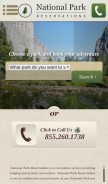 How nationalparkreservations.com looks like on a mobile device such as an iPhone.