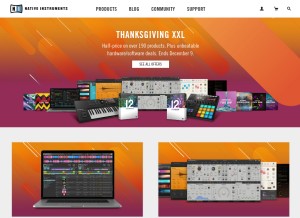 How native-instruments.com looks like on a tablet such as an iPad.