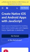 How nativescript.org looks like on a mobile device such as an iPhone.