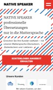 How nativespeaker.de looks like on a mobile device such as an iPhone.
