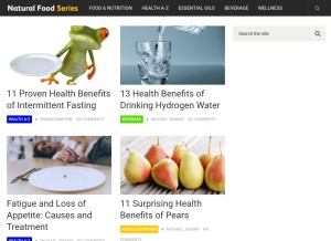 How naturalfoodseries.com looks like on a tablet such as an iPad.