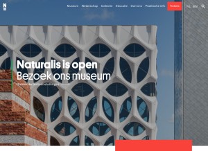 How naturalis.nl looks like on a tablet such as an iPad.