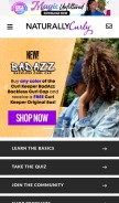 How naturallycurly.com looks like on a mobile device such as an iPhone.