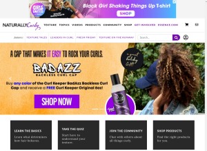 How naturallycurly.com looks like on a tablet such as an iPad.