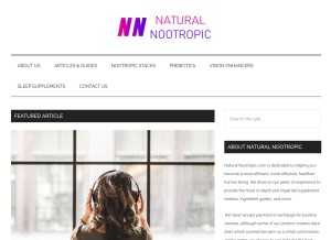 How naturalnootropic.com looks like on a tablet such as an iPad.