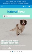 How naturalpawz.com looks like on a mobile device such as an iPhone.